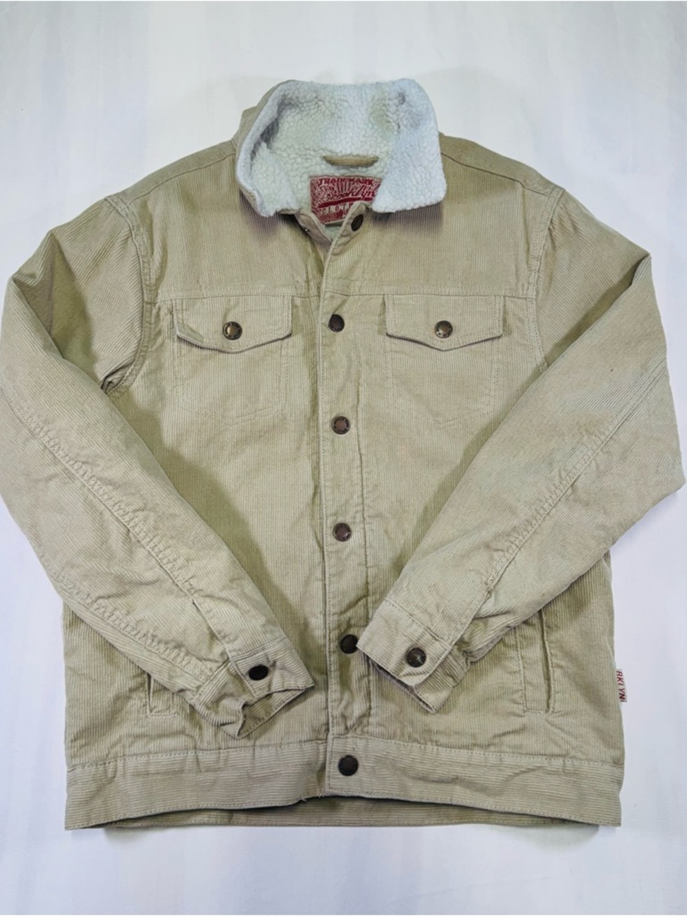 Men's Sherpa-Lined Corduroy Jacket - Light Beige